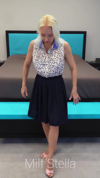 Blue Dress with Pink Mules