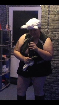 Sexy Housewife in a Lab Coat Cleans Intensively with Sexy Dildos