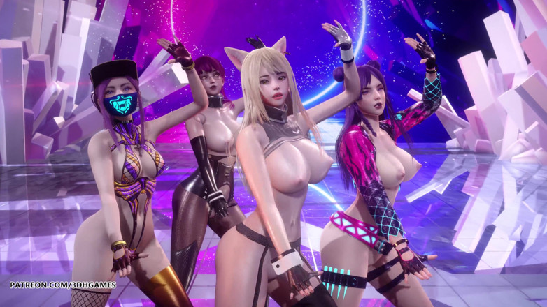 3D-Hentai Games: [MMD] (G)I-DLE - Sexy striptýzový tanec Ahri Akali Evelynn Kaisa League of...
