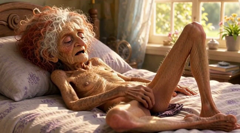 YOUR BEST FANTASY: 90 Year Old Woman Masturbates Her Wrinkled Ugly Pussy