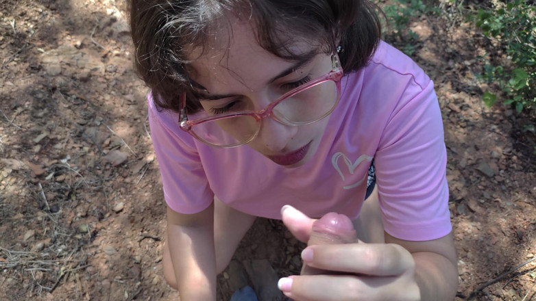 SugarPose: Latina Teen Gives a Blowjob in the Woods