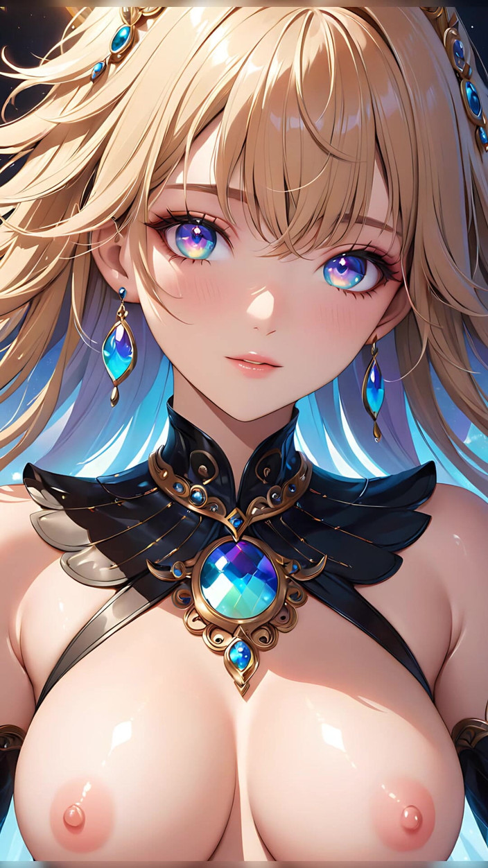 LustRender: 꿈의 반사: 무지개 빛깔의 눈을 가진 아름다운 젊은 여성