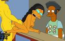 Hentai ZZZ: The Simpsons - Manjula wird von Flandern gefickt, während Apu zuschaut