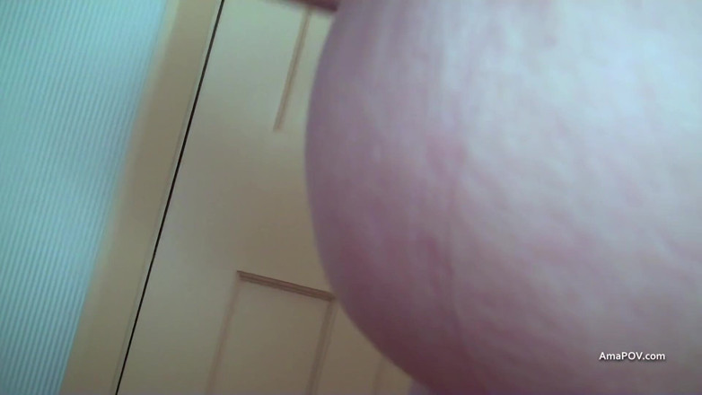 AmaPOV: Rubbing her big natural tits before putting my cock in...