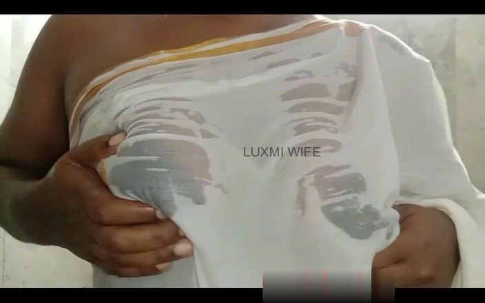 Luxmi Wife: Saree Wet in Shower Video Call to Ex-lover