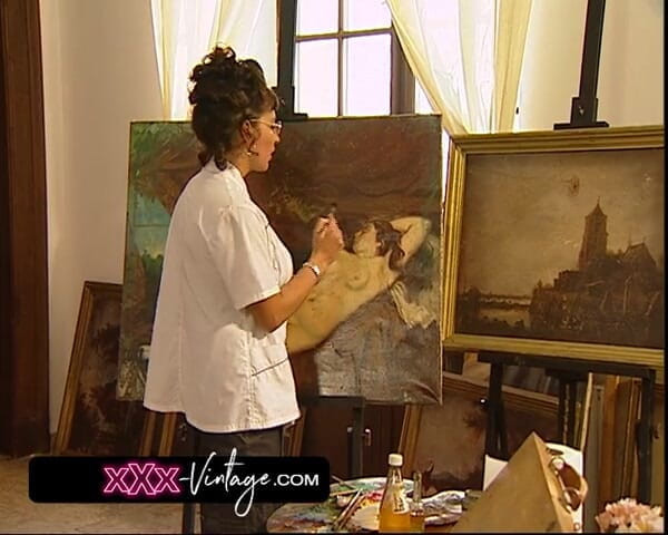 XXX-Vintage: Malunterricht wird zu lesbischer leidenschaft