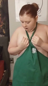 Starbucks apron striptease
