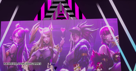 3D-Hentai Games: Black Pink - How you like that striptease, Ahri, Akali, Evelynn,...
