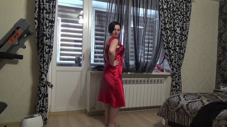 Sexy Milf: The sexiest my outfit N4 Modeling sexy red satin nightie...