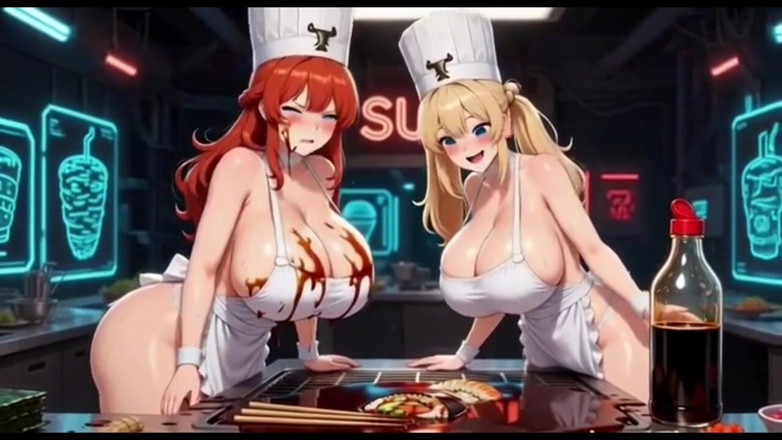 Hot girl dancing: 有趣的厨师视频，ai动画