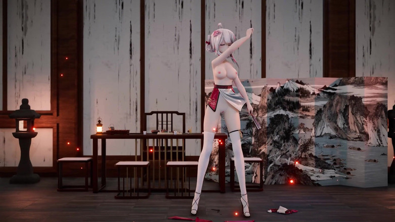 MikuMotion: [mmd] 弱音 寄明月 古风情趣旗袍诱惑舞女