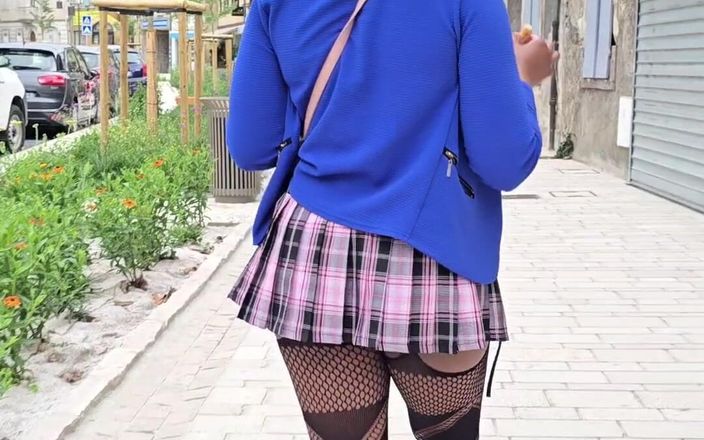 Belle: Ebene Sexy Sans Culotte Dans La Rue