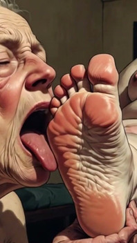 90-jährige oma leckt und lutscht bBW große füße - sehr erregt