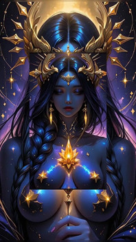 Void imperatrice della Materia Oscura crystal dea cosmica ai Art presentazione