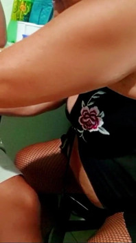 Mature Granny in Lingerie Modeling Her Big Ass and Giving a Nice Cock Blowjob
