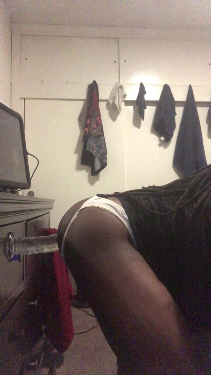 Emperor Kai Da God King: Black Male Booty Slides Thong to the Side Solo Anal...