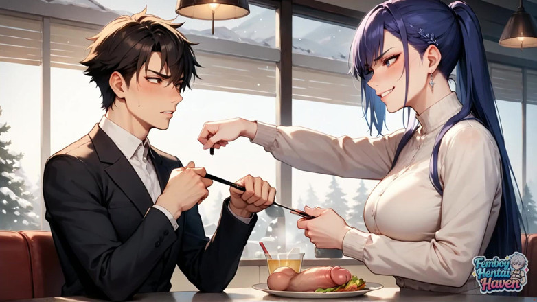 Femboy Hentai Haven: La vetrina del culo grasso del travestito al café trasforma...