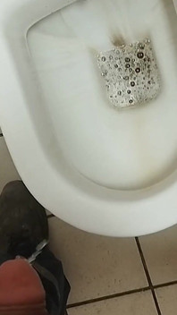 Mascuker Turk Pees in the Office Toilet
