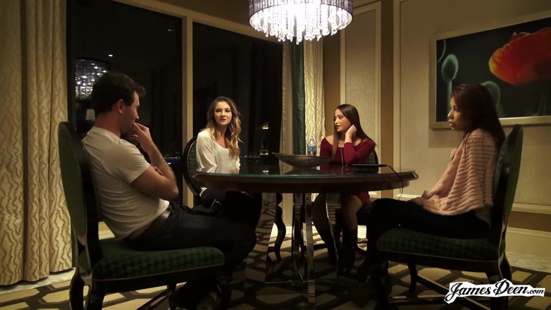 James Deen: Avi Love, Bambi, Sami Parker in reverse gangbang action with...