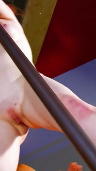Ginger teen Aurora anal fucked by thick cock in pub