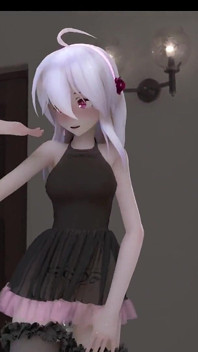 [MMD] слабкий шоколадний крем, чорна шовкова сукня, анальна серра, намистин, непристойний візерунок