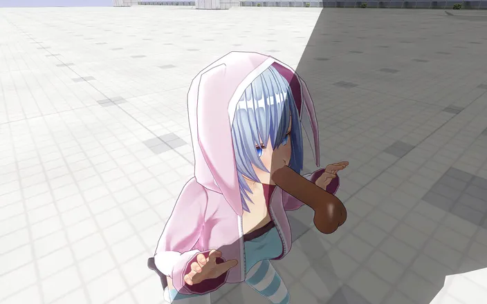 H3DC: 3D HENTAI. Cute girlfriend after a walk sucked a big...