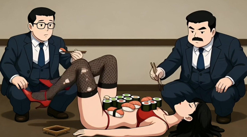 Octopussy Lovers Club: Awek Sushi: Lelaki Kaya Makan Makanan Dari Badan Perempuan Jalang...