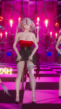 [mmd] Gruppo Mingchao Girl Crush striptease e minigonne forzate seta nera e seta bianca