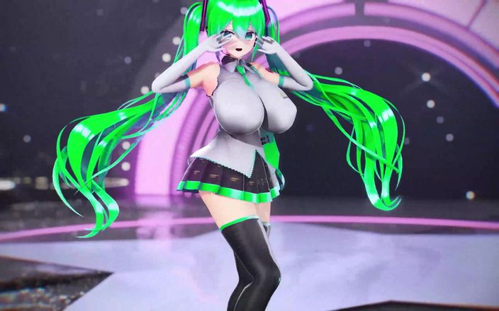 Smixix: Hatsune miku विशाल स्तन कपड़े उतारकर हेनतई वोकलॉइड Bibbidiba सांग एमएमडी 3डी हरे बालों का रंग संपादित करें smixix