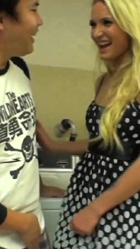 Sexy European Blonde Nice Body Gets Fucked by Young Asian Guy