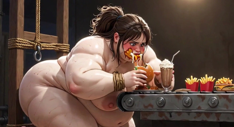 YOUR BEST FANTASY: เซสชั่นโชว์อาหารอ้วนที่ถูกมัดด้วยเชือกคุกเข่า