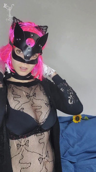 Uncover My Pleasure with My Kitty Mask and Natural Tits