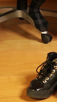 Plaid Tights & Stylish Sneakers - Dangling, Shoeplay & Foot Focus