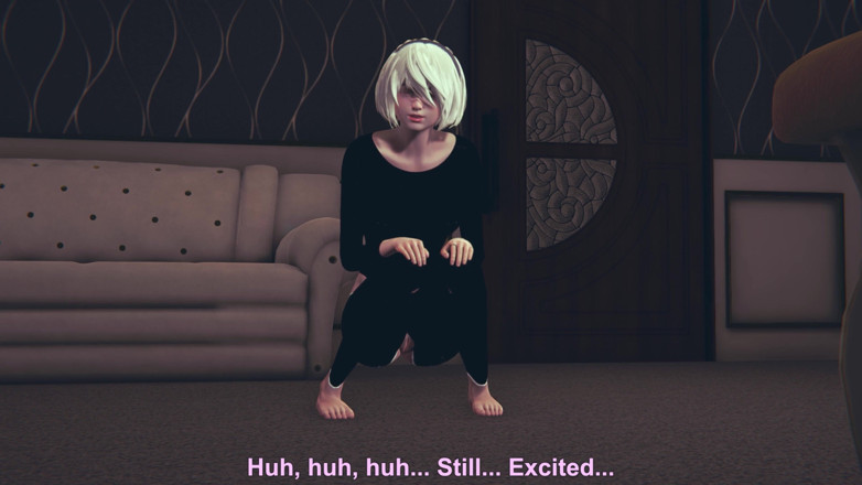 Waifu club 3D: 2B kreunt en masturbeert haar poesje