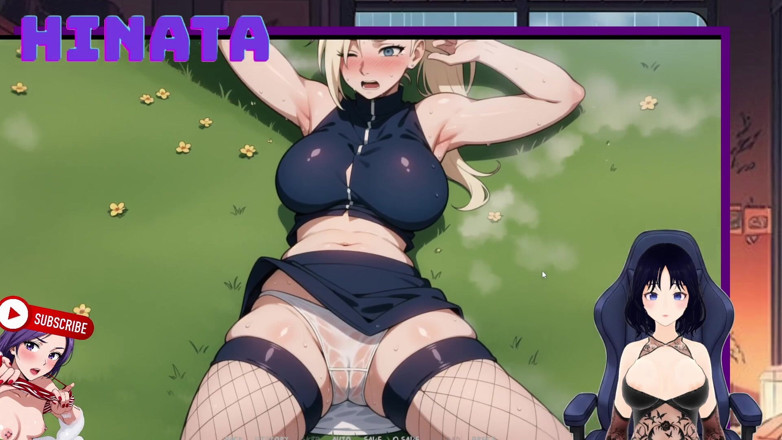 Hinata Queen: イノ・ネトレナードルが汗をかき震え、下着を見せ、白いパンティが汗で透けていくのを見ている。