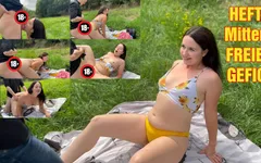 Geneukt in het midden van het buitenzwembad!