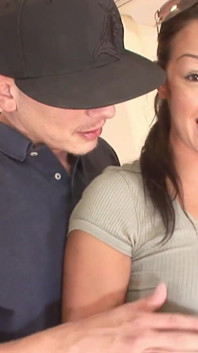 Lucky dude fucks brunette teen and cums in her mouth