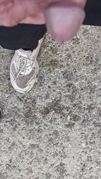 Friend Is Holding My Cock While Im Peeing on the Ground Outdoor