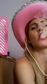 Pink Pantyhose Blonde Smoking