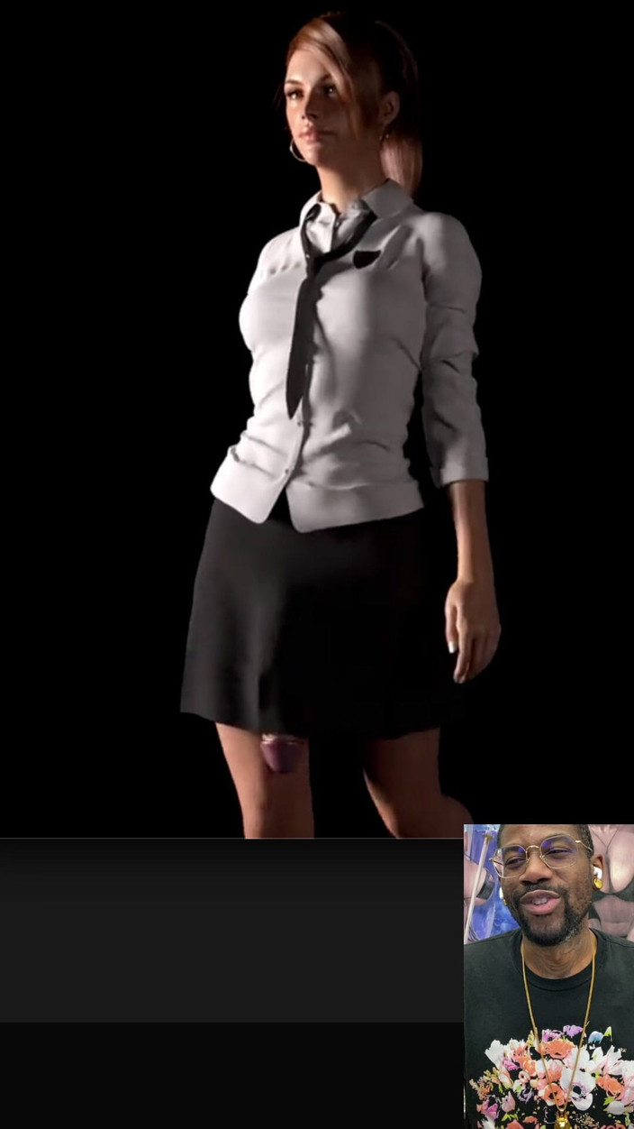 L6RD7BLU3 FUTA: Transgender kancelářská dáma jde do práce s jejím thicc ptákem