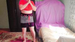 Lovely Femboy Dancing in Knee-high Socks and Skirt