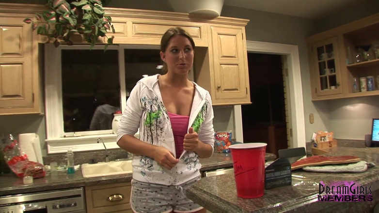 Dream Girls: Her big tits giggle when she hula hoops