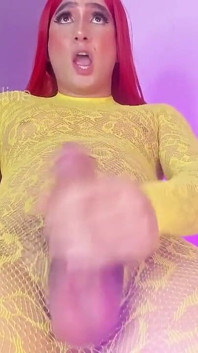 Chuyển giới Colombia khổng lồ trắng vòi nước Cumshot - Aline's Birthday March 17