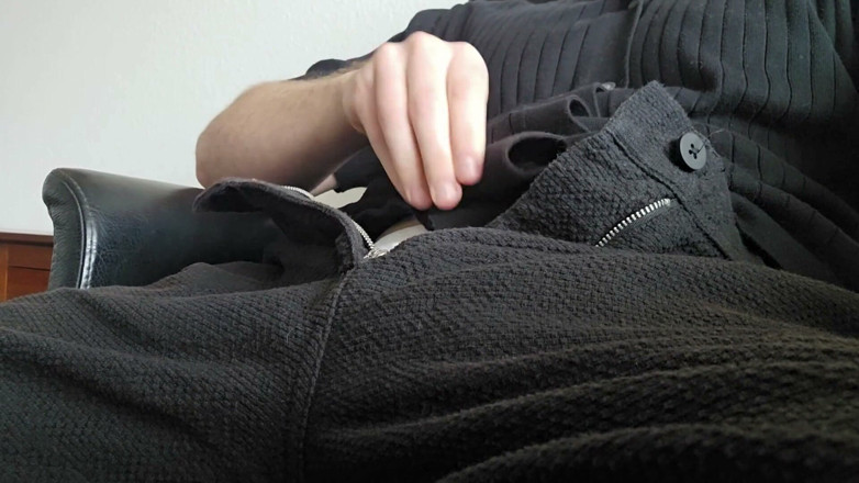PhantomGentX: Lunch Break - Hot Stepdaddy Rubs His Fat Cock Through White...