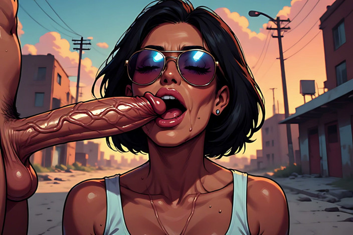 AI Porn: 꼴리는 세계 오럴 아트 장면