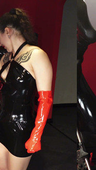 cu pumnul anal dublu cu cu pumnul, stăpână germană în latex Miss Medea Sclav maz morbid