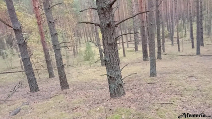 Afemeria: Morena mascarada pega na floresta e chupa pau