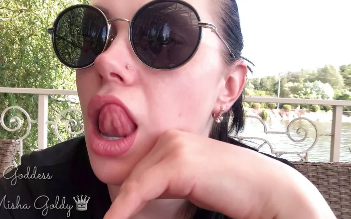 Goddess Misha Goldy: Sexy big lip lick &amp; lip smelling &amp; kiss &amp; glasses fetish on...