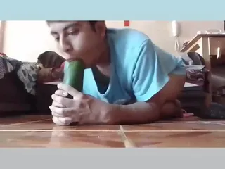 Sucking Huge Cucumber.