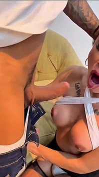 My Wife Has a Naughty Little Friend Who Likes Danger and Having Sex Secretly While She Gets Ready to Go Out.